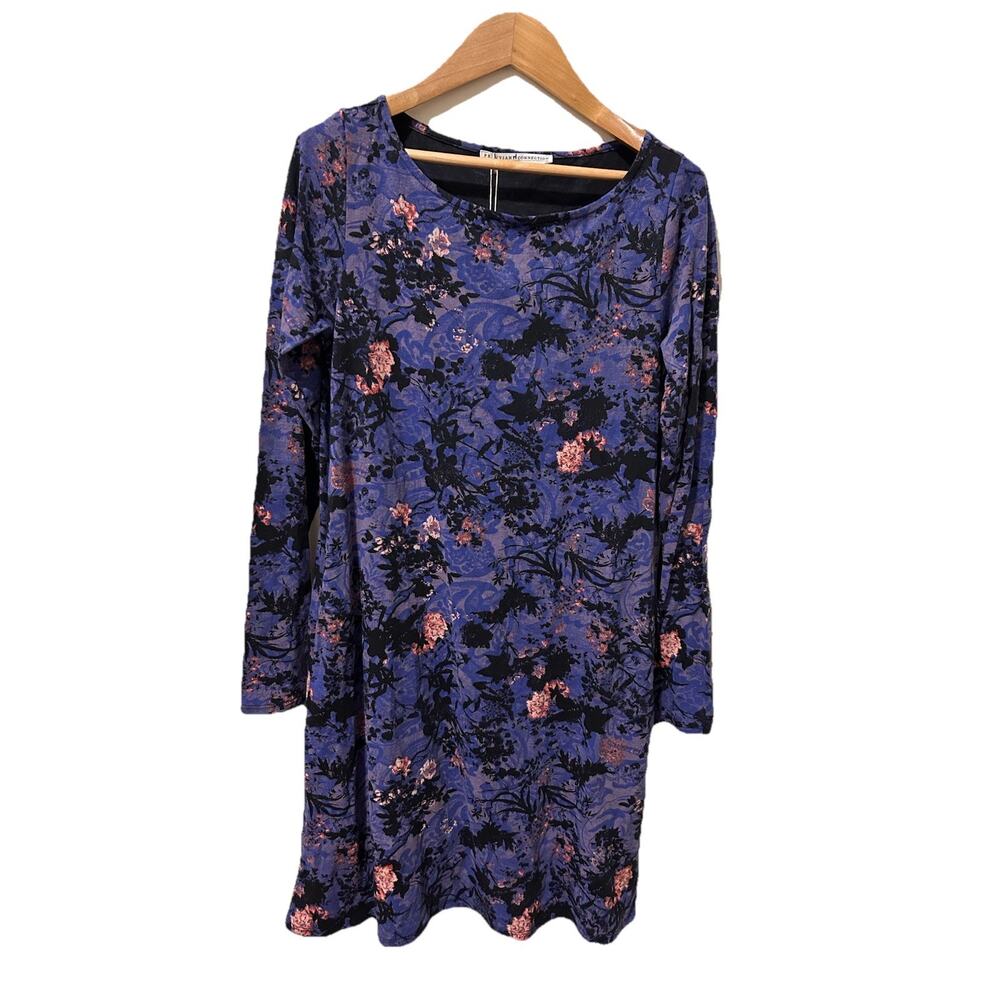 Peruvian Connection Shadow‎ Blossom Dress Purple Floral Long Sleeve XS
